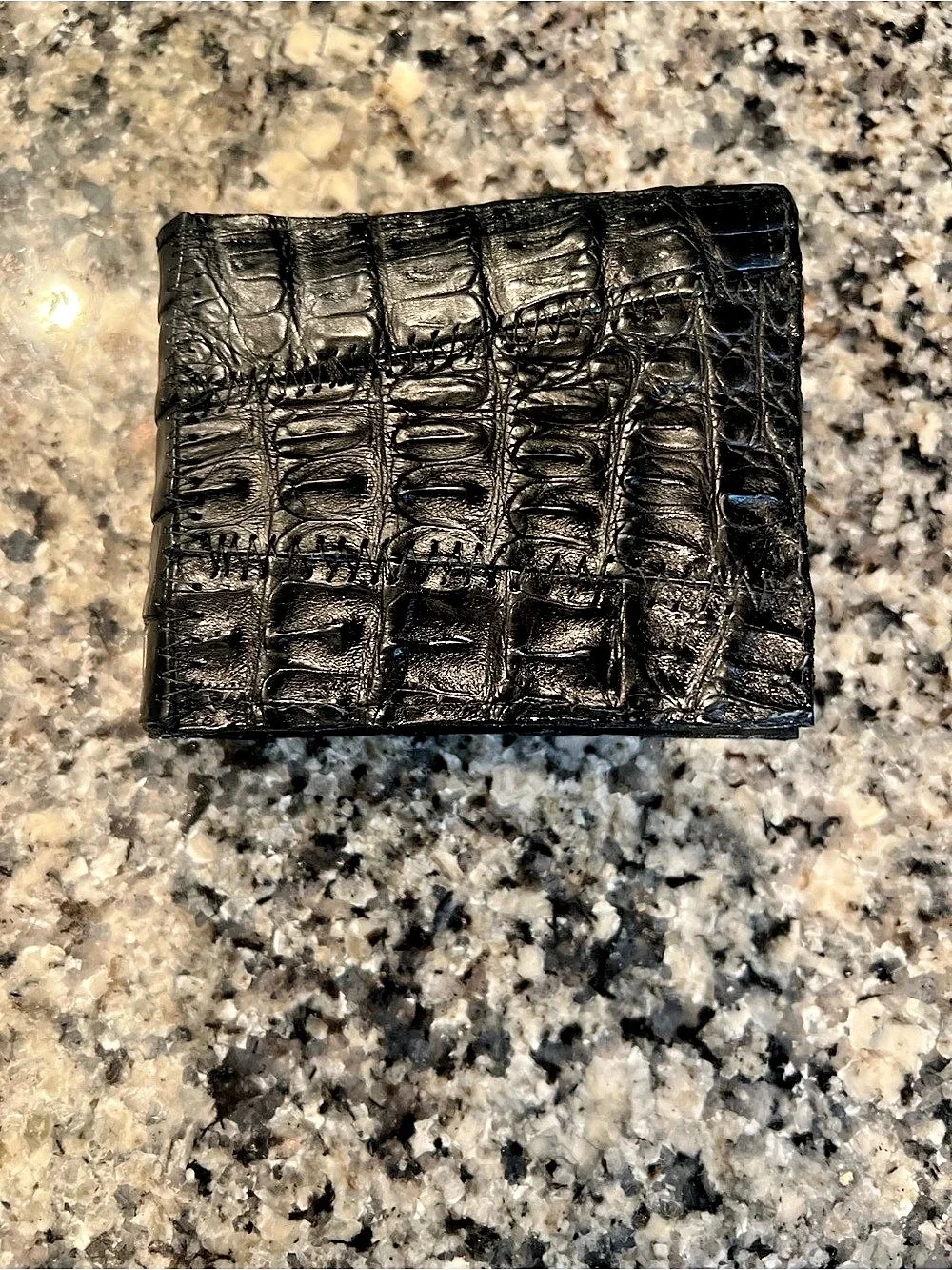 Handcrafted Alligator Black Leather Men’s Wallet New